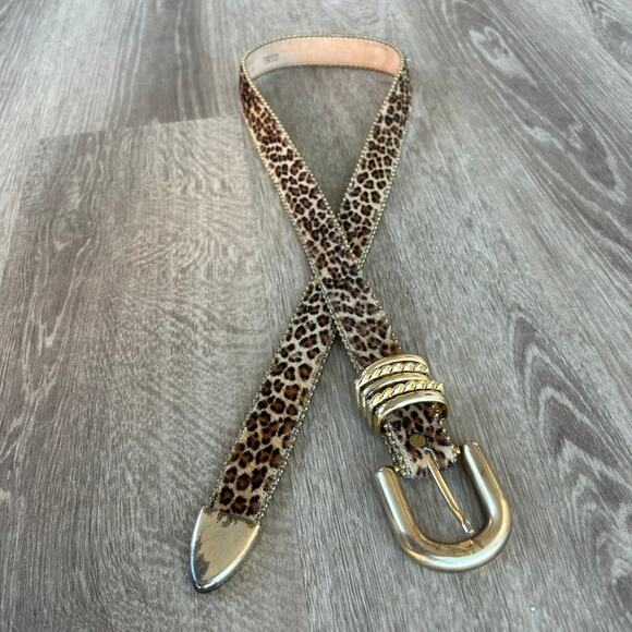 Vintage Leatherock Leopard Haircalf Belt Gold Hardware Y2K Statement Leather 90s main image 13